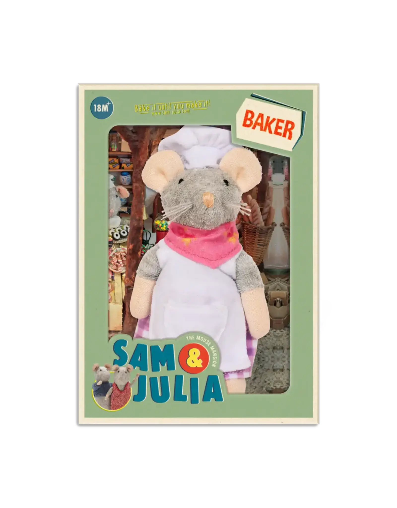 The Mouse Mansion Souris en peluche boulangère maison de souris – personnage miniature doux et gourmand