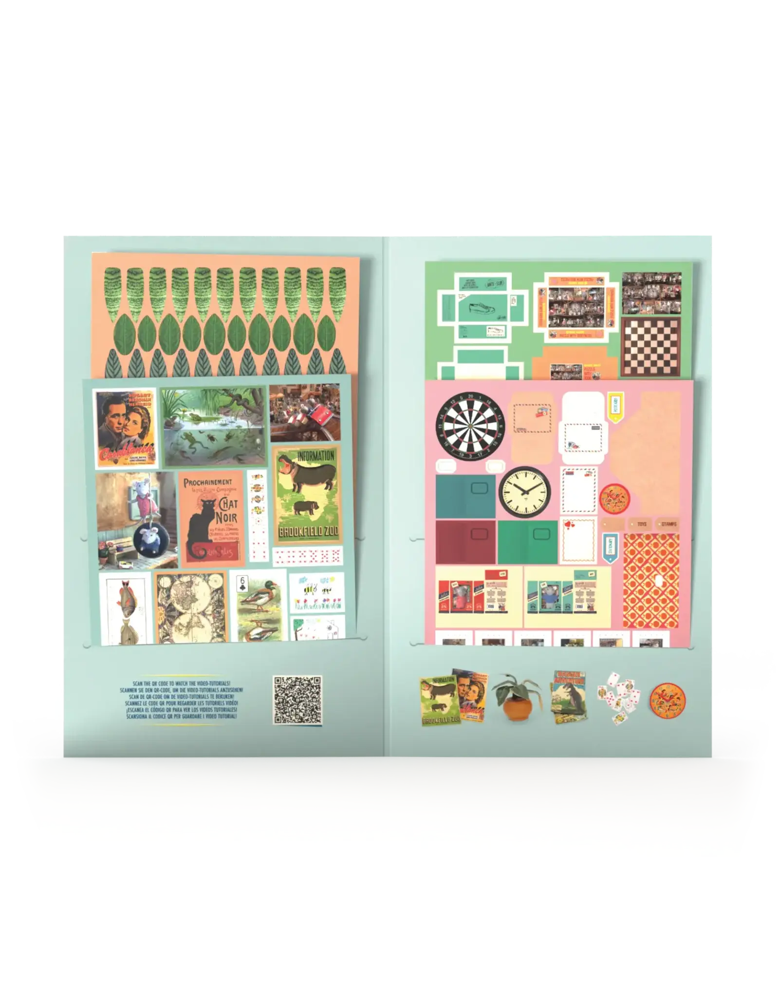 The Mouse Mansion Feuilles décoratives maison de souris 1:12 – accessoires miniatures en papier à créer