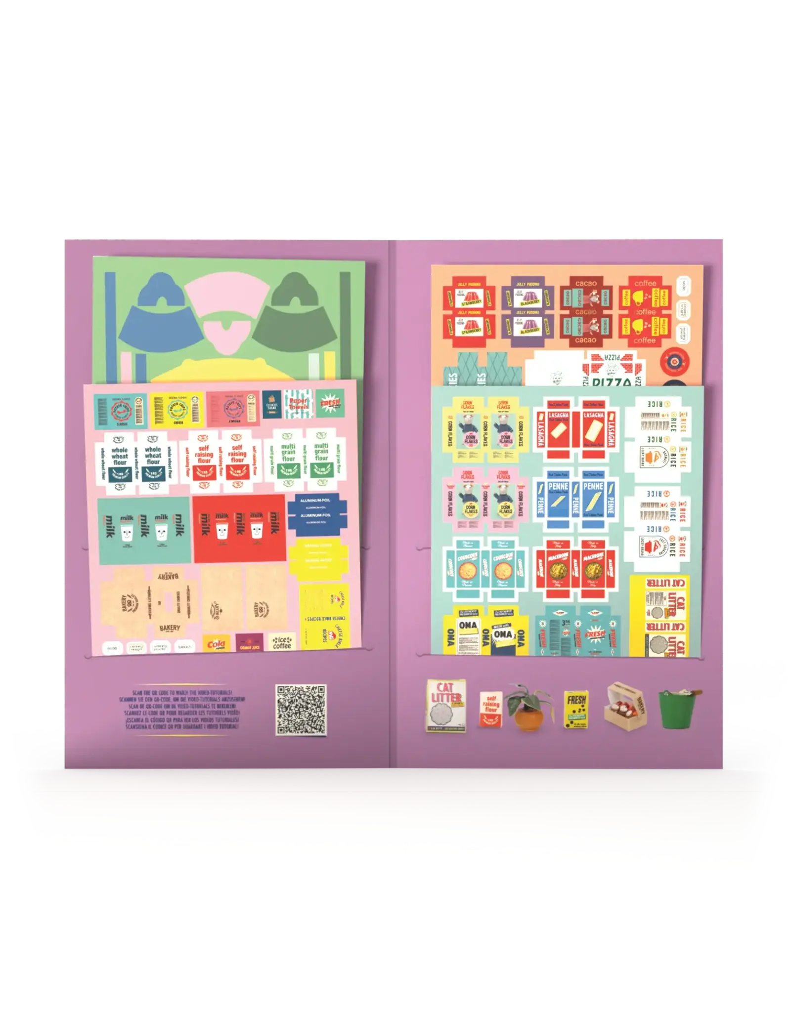 The Mouse Mansion Feuilles décoratives cuisine maison de souris 1:12 – accessoires miniatures en papier à créer