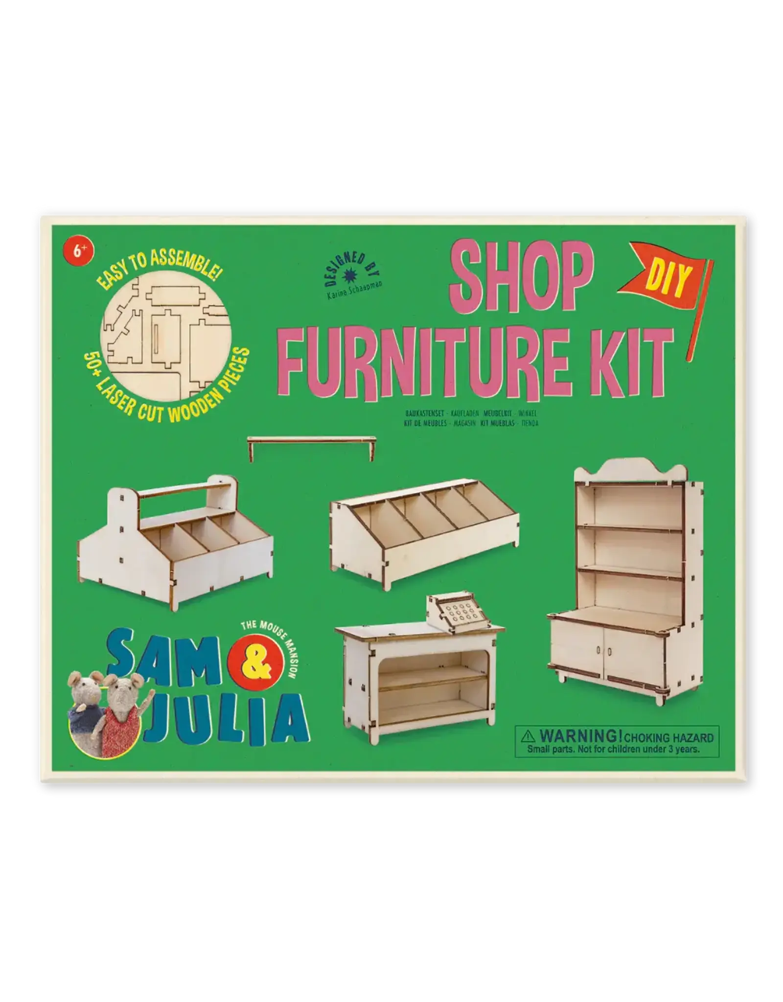 The Mouse Mansion Kit meubles boutique maison de souris à assembler – univers miniature créatif en bois sans plastique