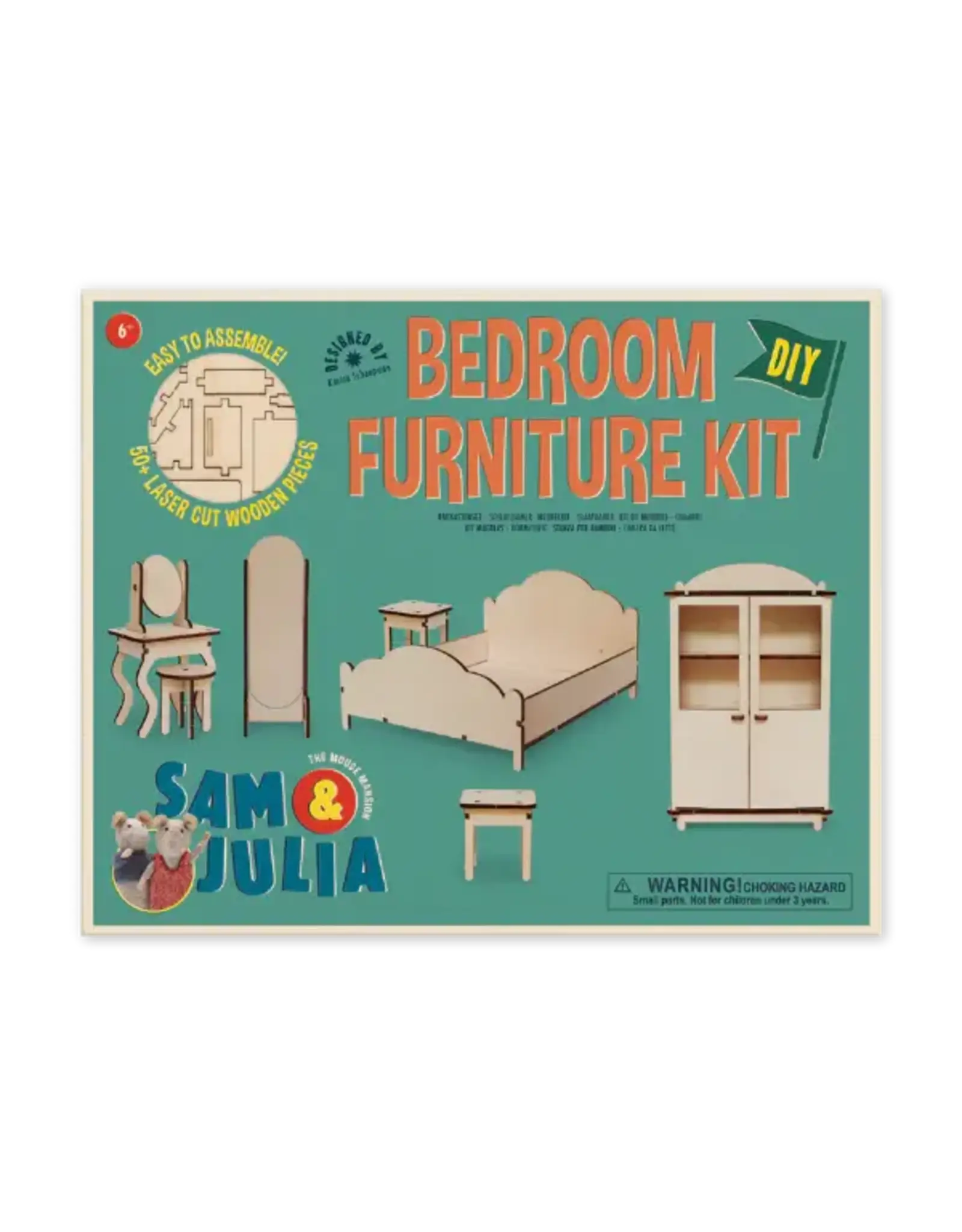 The Mouse Mansion Kit meubles chambre maison de souris 1:12 à assembler – lit, armoire et mobilier miniature