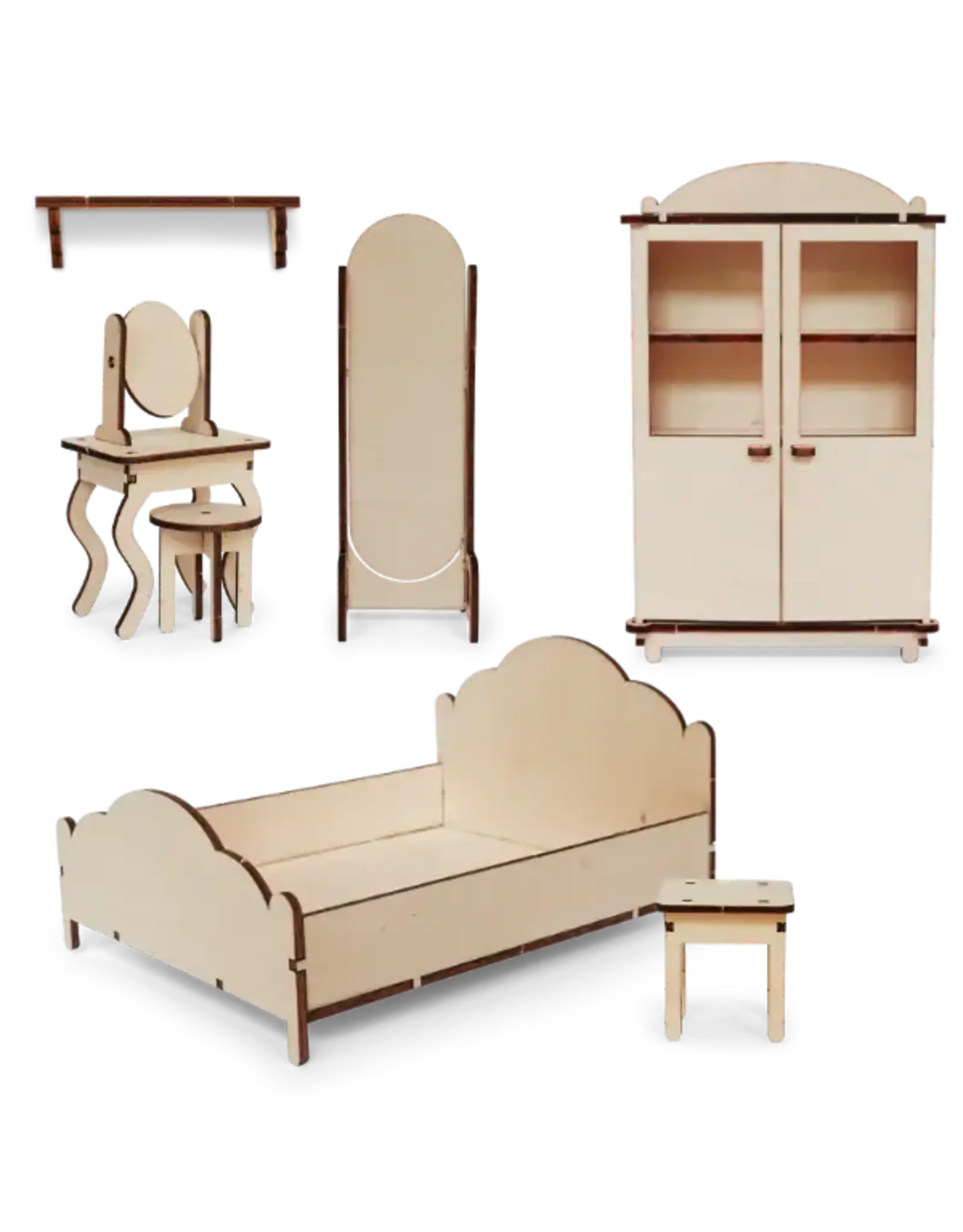 The Mouse Mansion Kit meubles chambre maison de souris 1:12 à assembler – lit, armoire et mobilier miniature