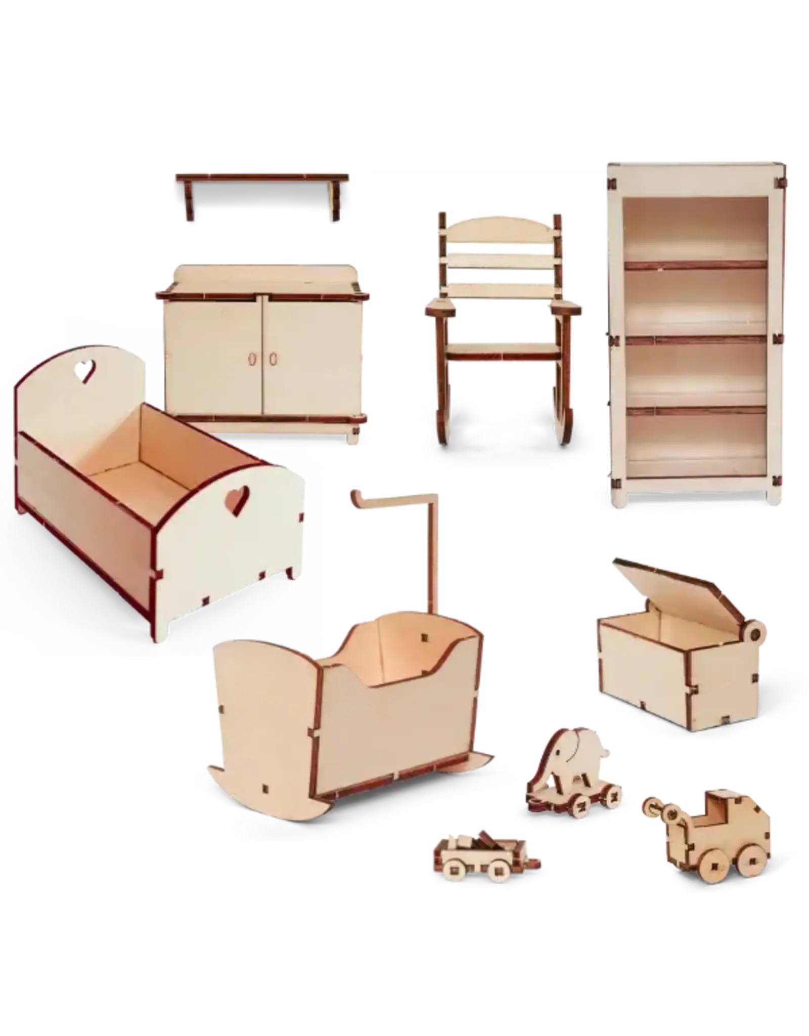 The Mouse Mansion Kit meubles chambre bébé maison de souris 1:12 à assembler – mobilier miniature complet