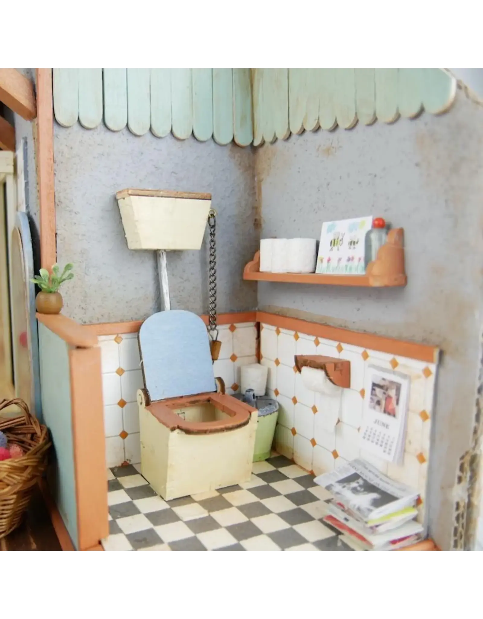 The Mouse Mansion Kit meubles salle de bain maison de souris à assembler – univers miniature créatif en bois (Échelle 1:12)