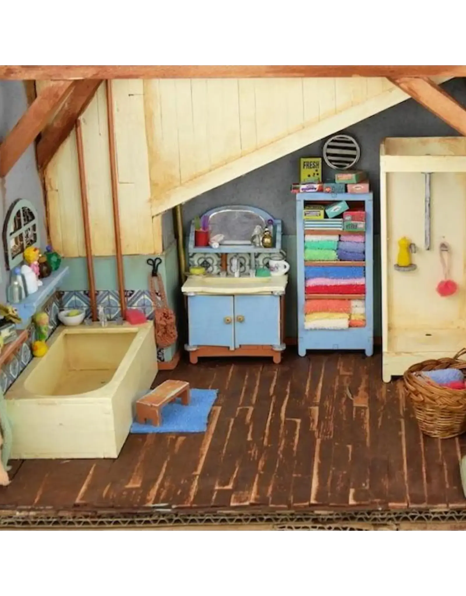 The Mouse Mansion Kit meubles salle de bain maison de souris à assembler – univers miniature créatif en bois (Échelle 1:12)