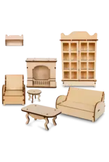 The Mouse Mansion Kit meubles salon maison de souris à assembler – univers miniature créatif en bois sans plastique (Échelle 1:12)