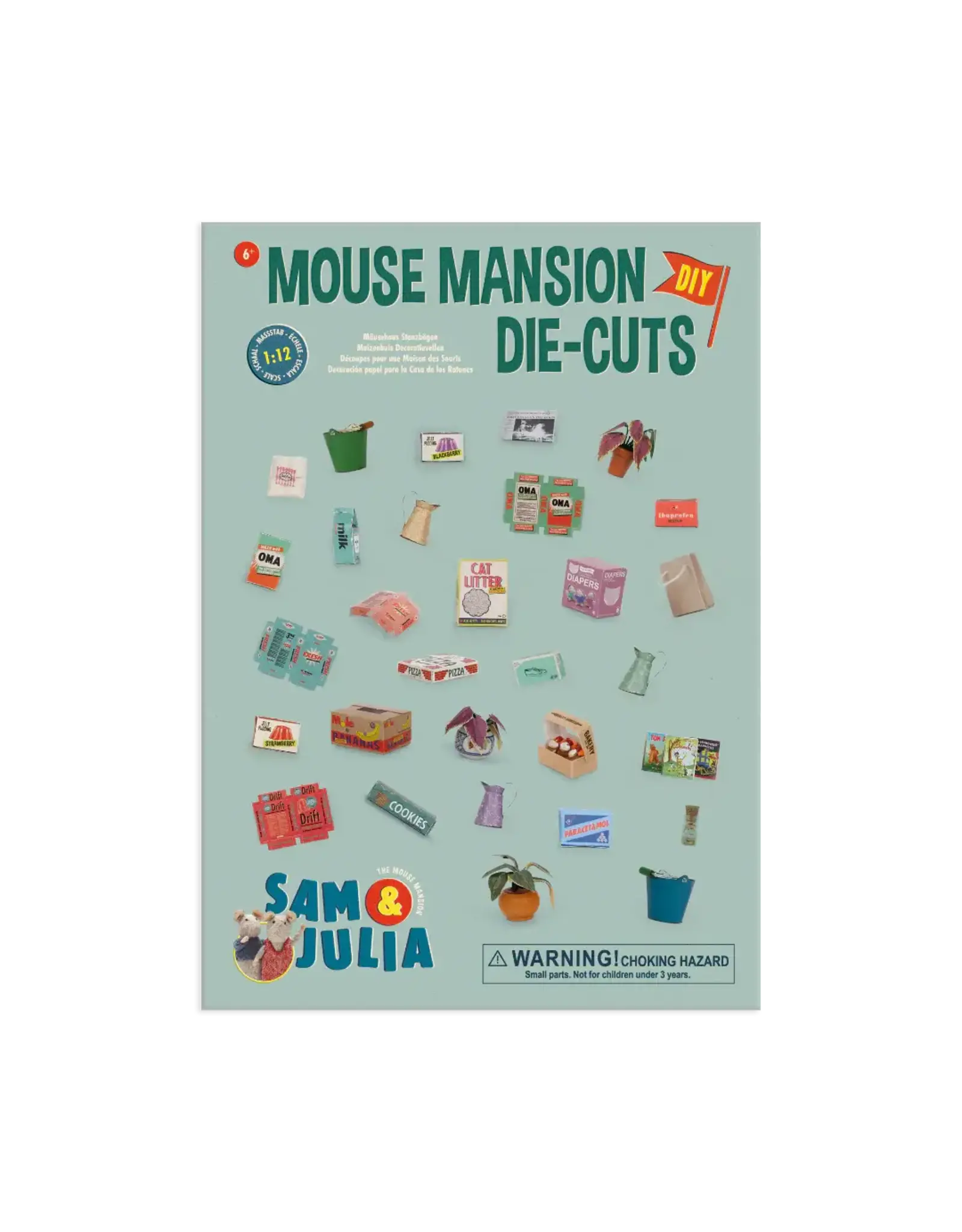 The Mouse Mansion Kit feuilles décoratives maison de souris 1:12 – accessoires miniatures en papier pour toutes les pièces