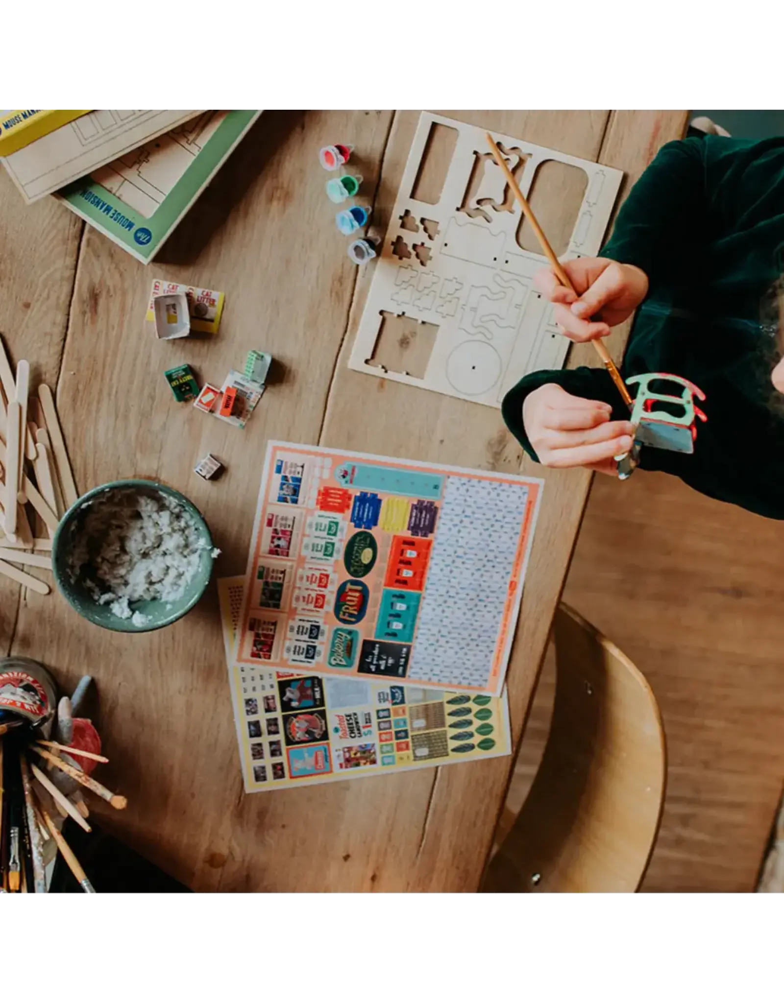 The Mouse Mansion Kit feuilles décoratives maison de souris 1:12 – accessoires miniatures en papier pour toutes les pièces