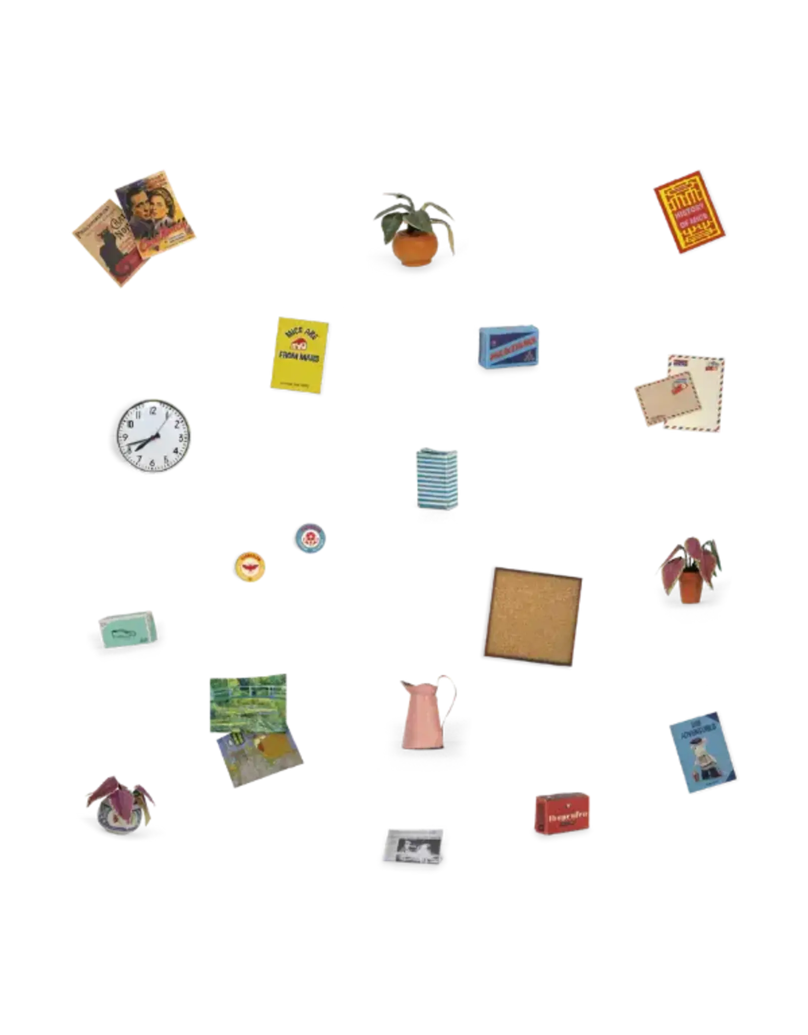 The Mouse Mansion Feuilles décoratives chambre maison de souris 1:12 – accessoires miniatures en papier à créer