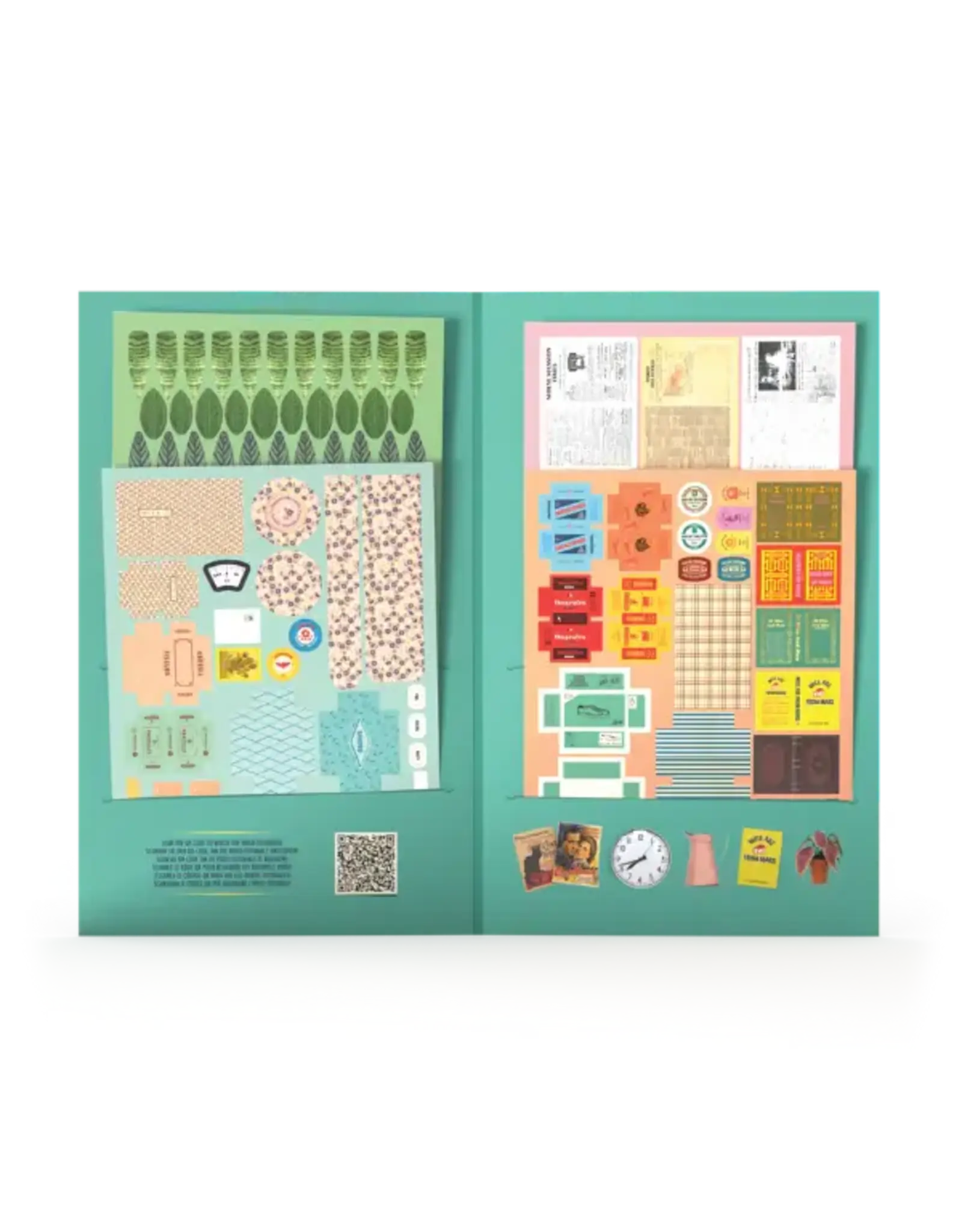 The Mouse Mansion Feuilles décoratives chambre maison de souris 1:12 – accessoires miniatures en papier à créer