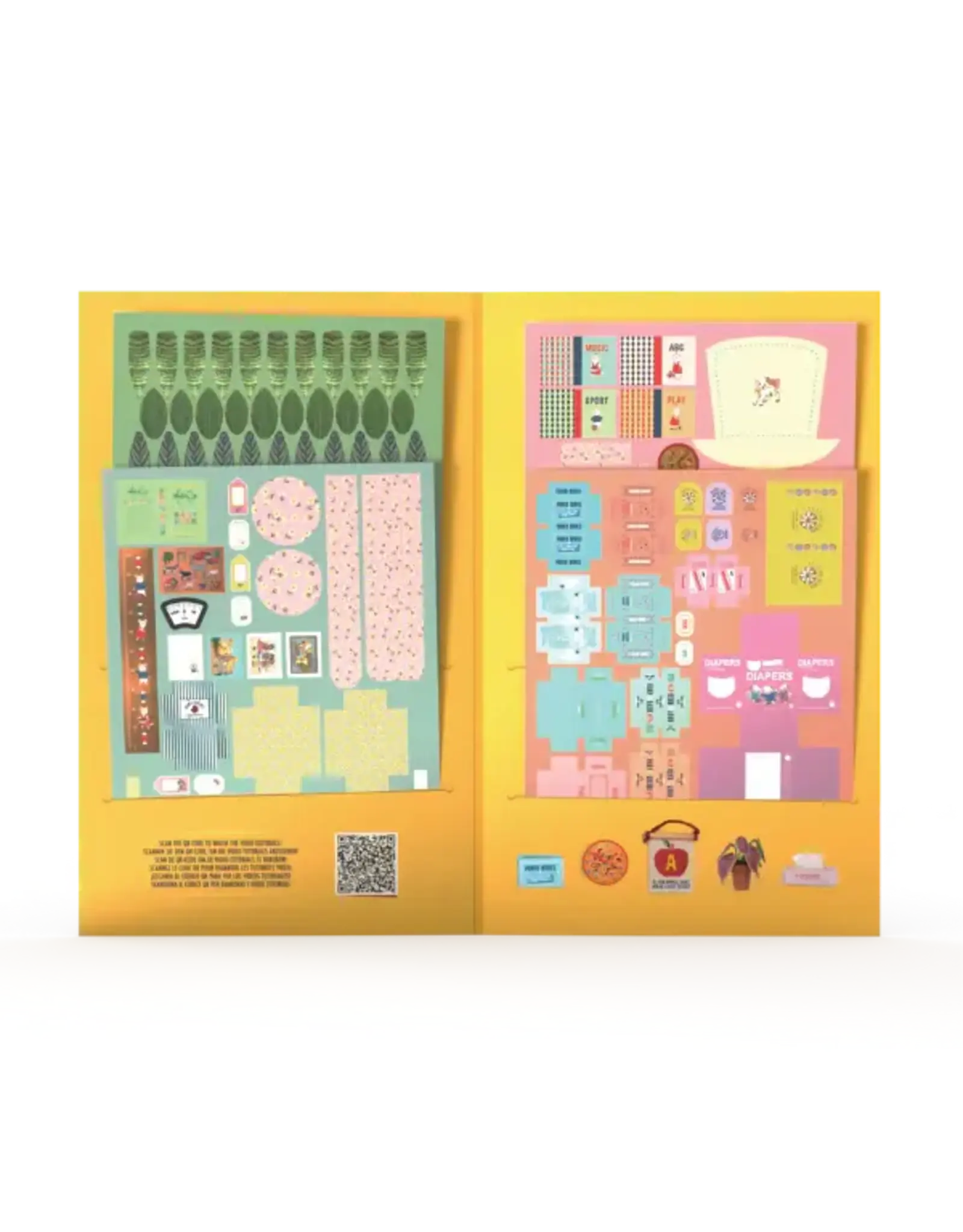 The Mouse Mansion Feuilles décoratives chambre bébé maison de souris 1:12 – accessoires miniatures en papier à créer