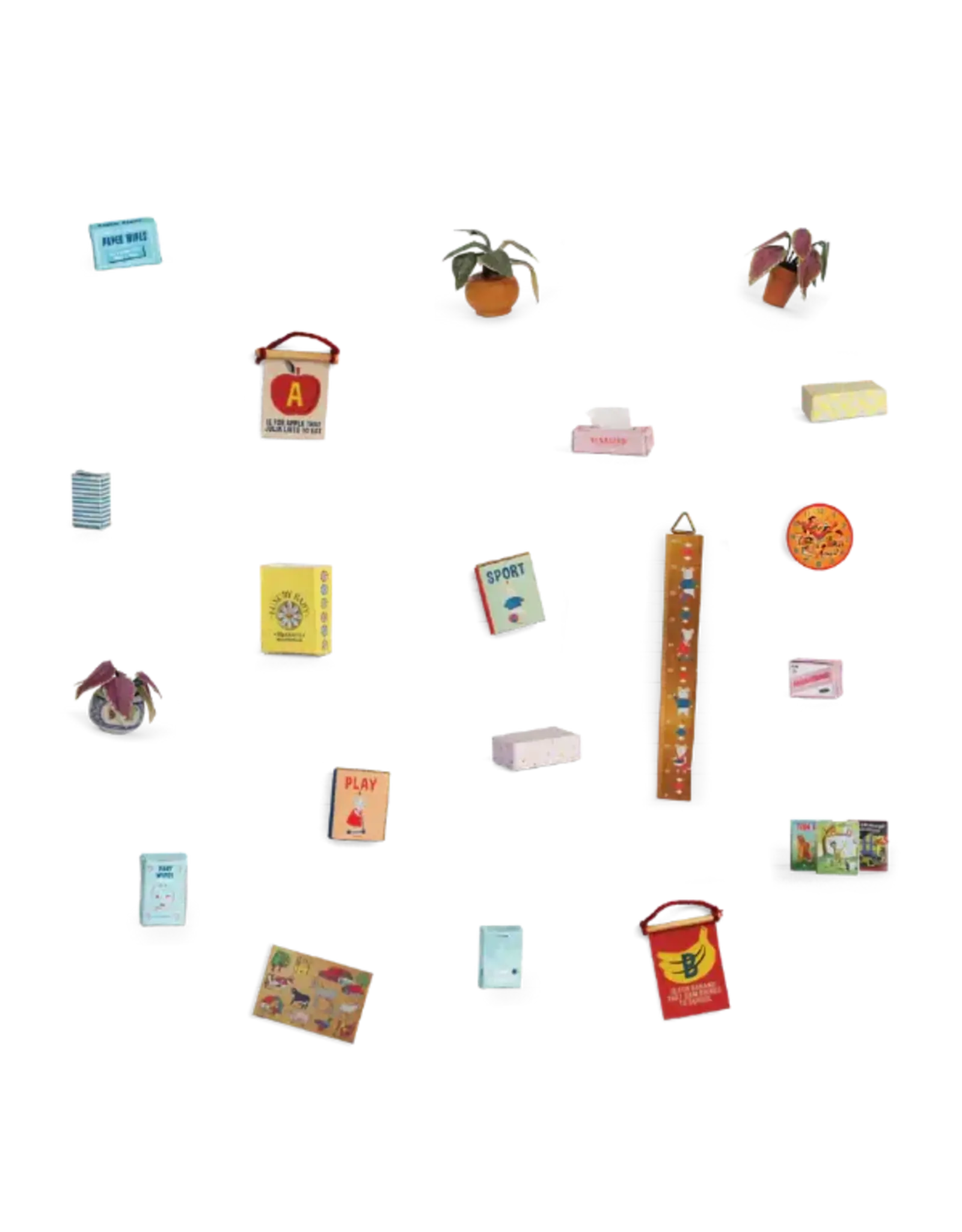 The Mouse Mansion Feuilles décoratives chambre bébé maison de souris 1:12 – accessoires miniatures en papier à créer