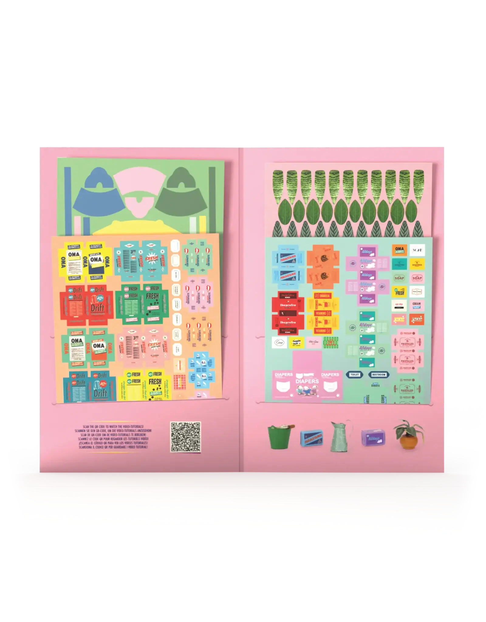 The Mouse Mansion Feuilles décoratives salle de bain maison de souris 1:12 – accessoires miniatures en papier à créer