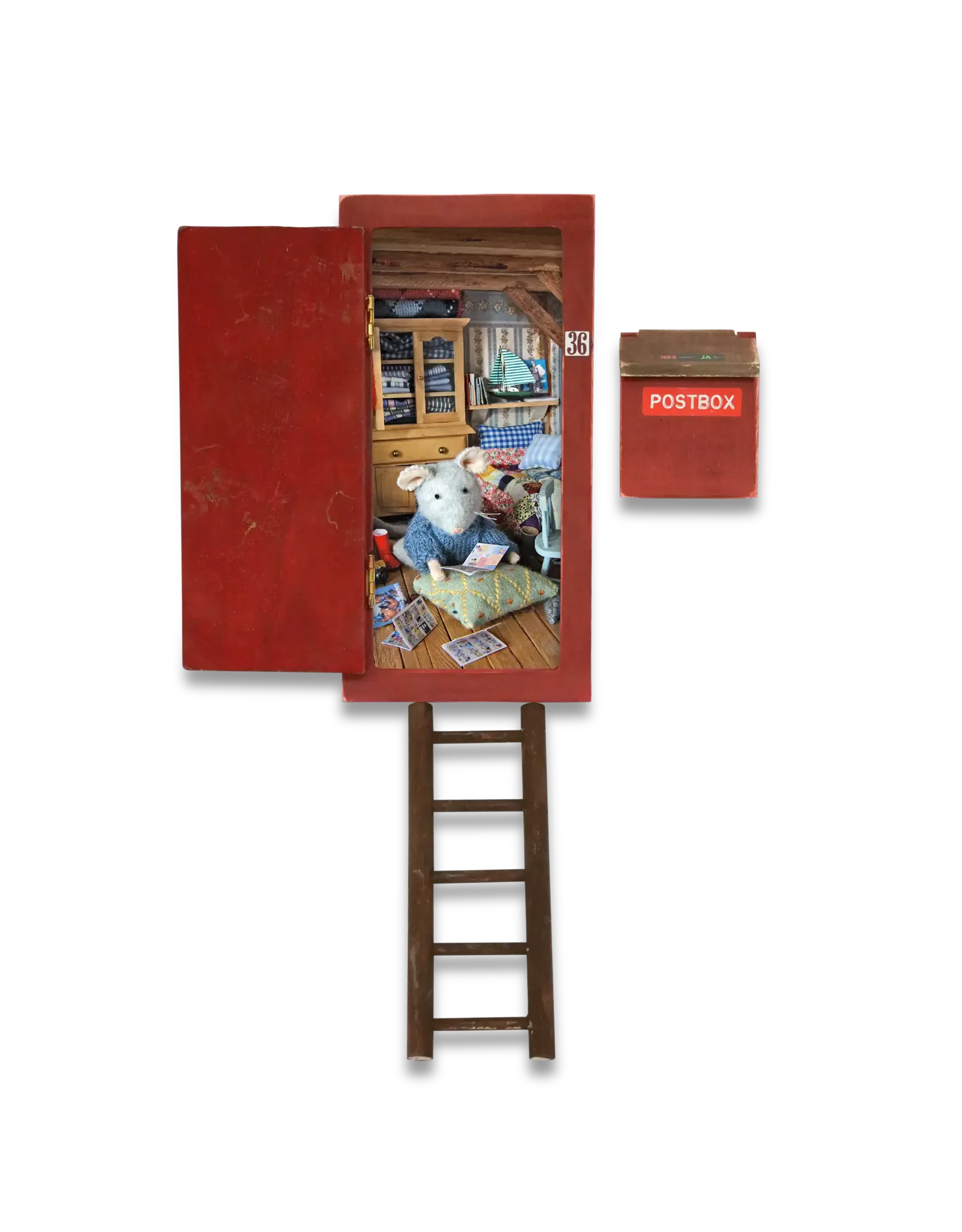 The Mouse Mansion Porte miniature maison de souris avec boîte aux lettres – entrée magique à créer dans la chambre