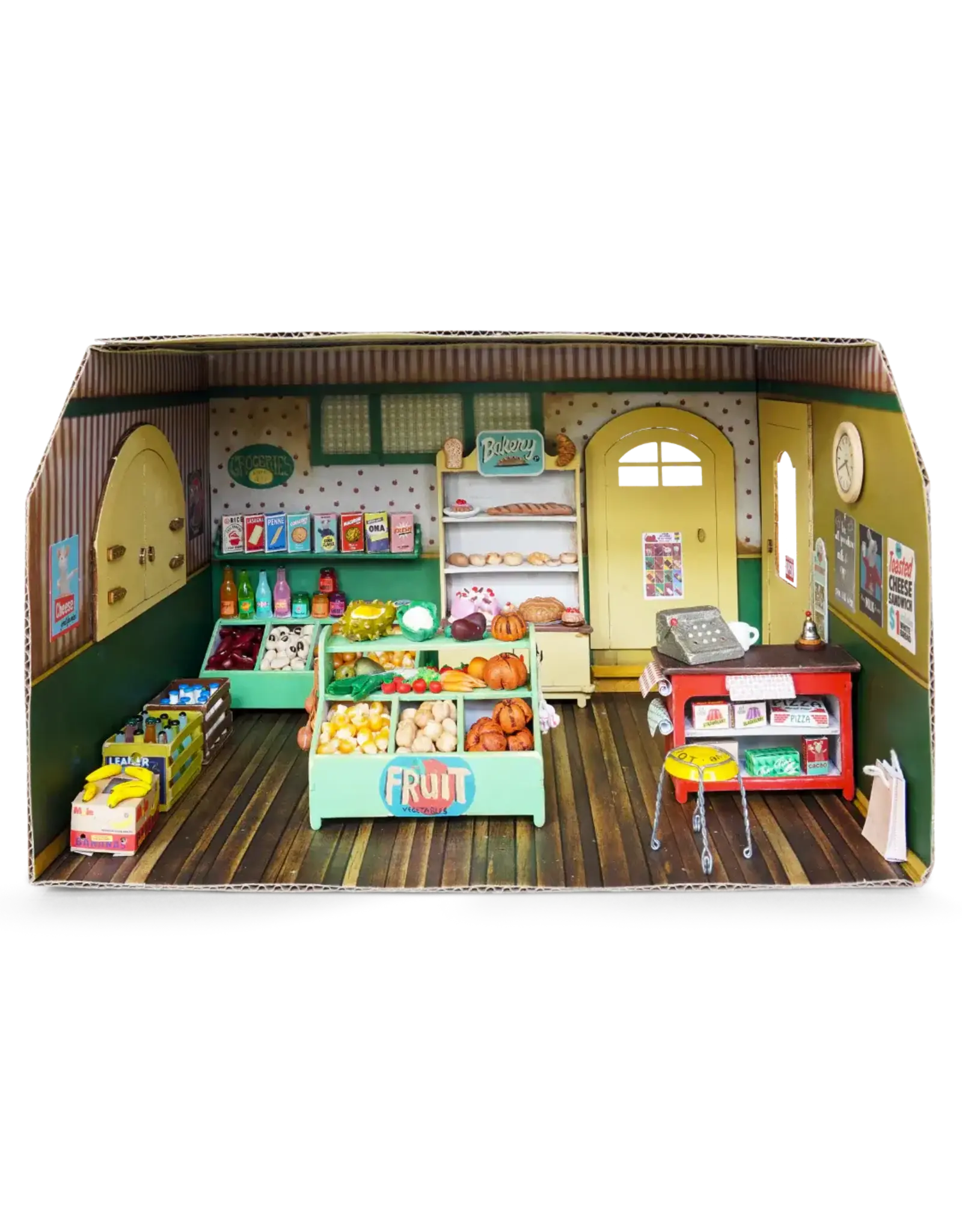 The Mouse Mansion Pièce boutique maison de souris en carton 1:12 à assembler – décor miniature imprimé