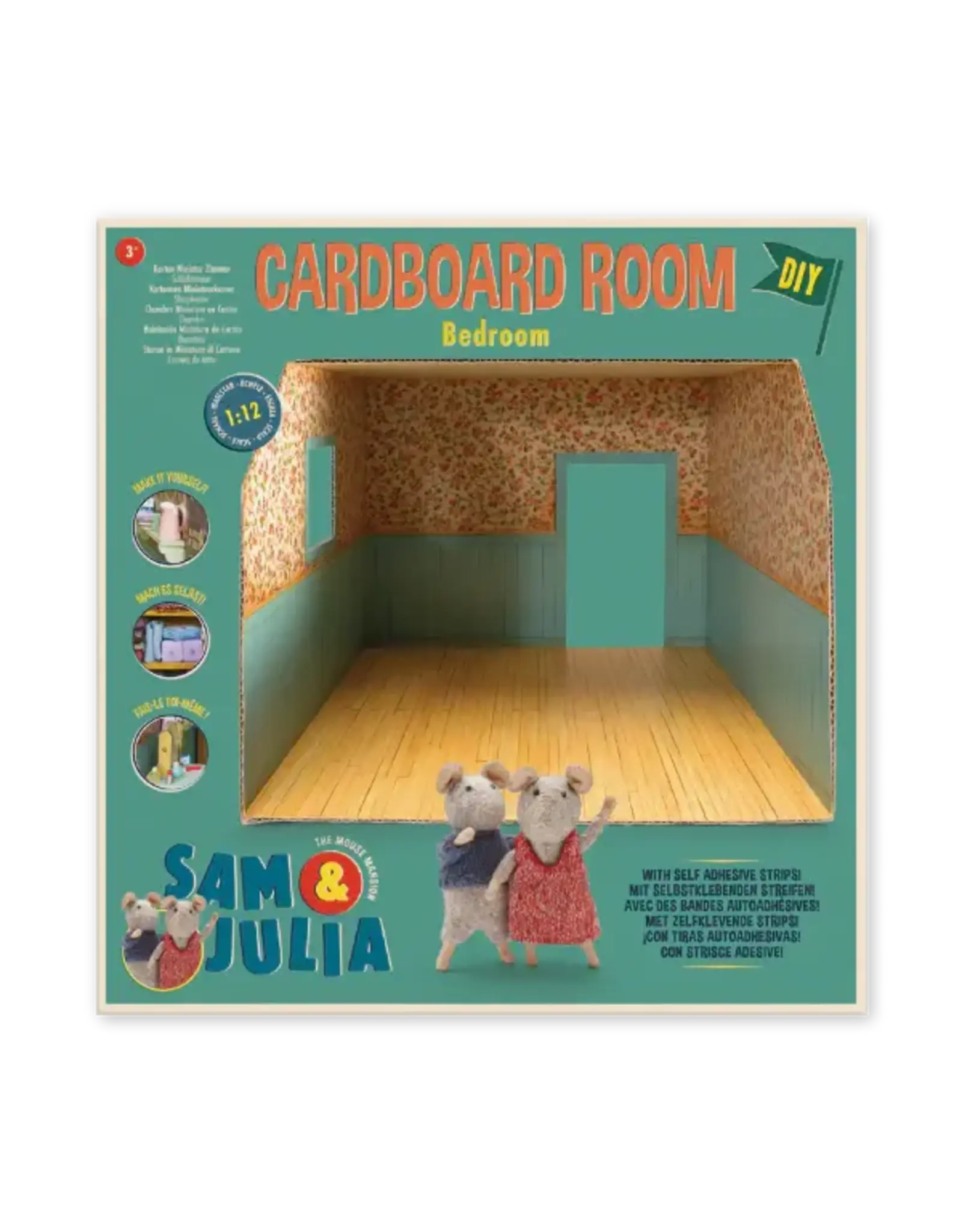 The Mouse Mansion Pièce maison de souris en carton 1:12 à assembler – chambre miniature décorée (26 cm)