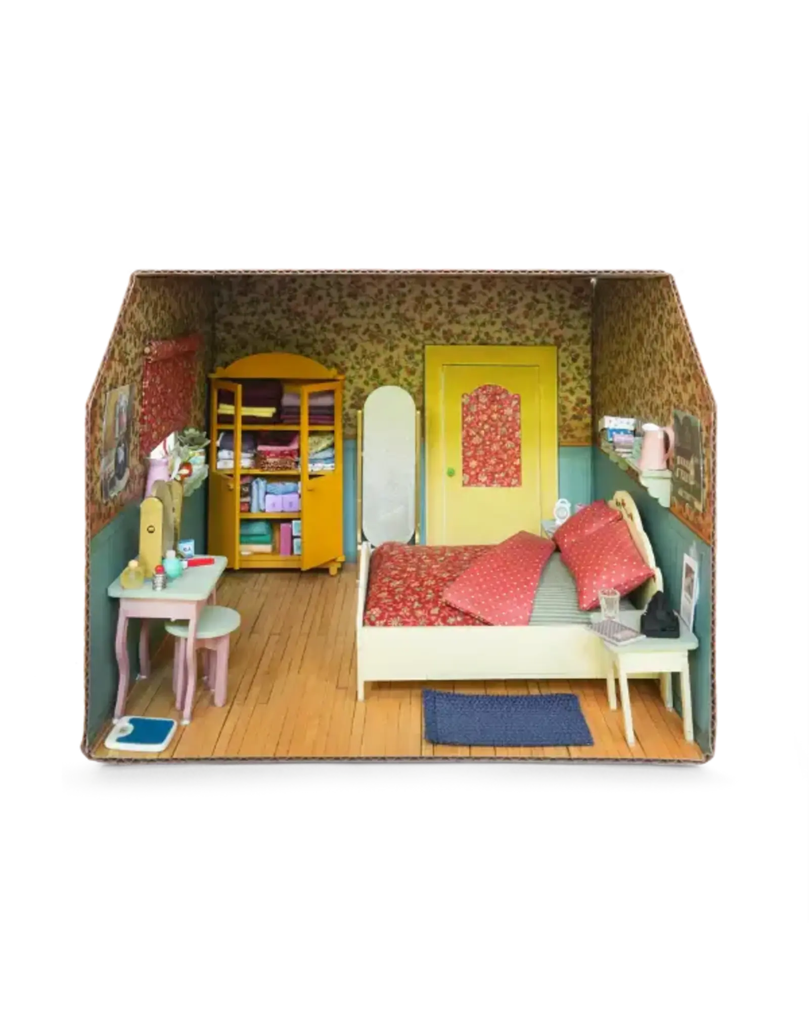 The Mouse Mansion Pièce maison de souris en carton 1:12 à assembler – chambre miniature décorée (26 cm)