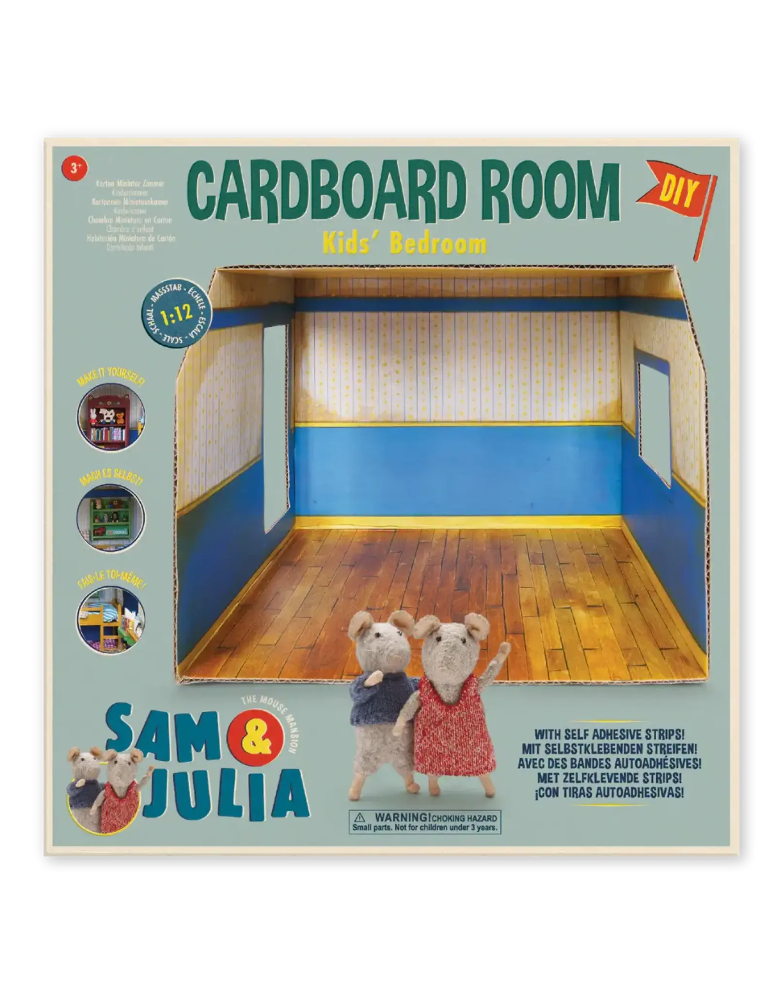 The Mouse Mansion Chambre d’enfants maison de souris en carton 1:12 à assembler – pièce miniature décorée (26 cm)