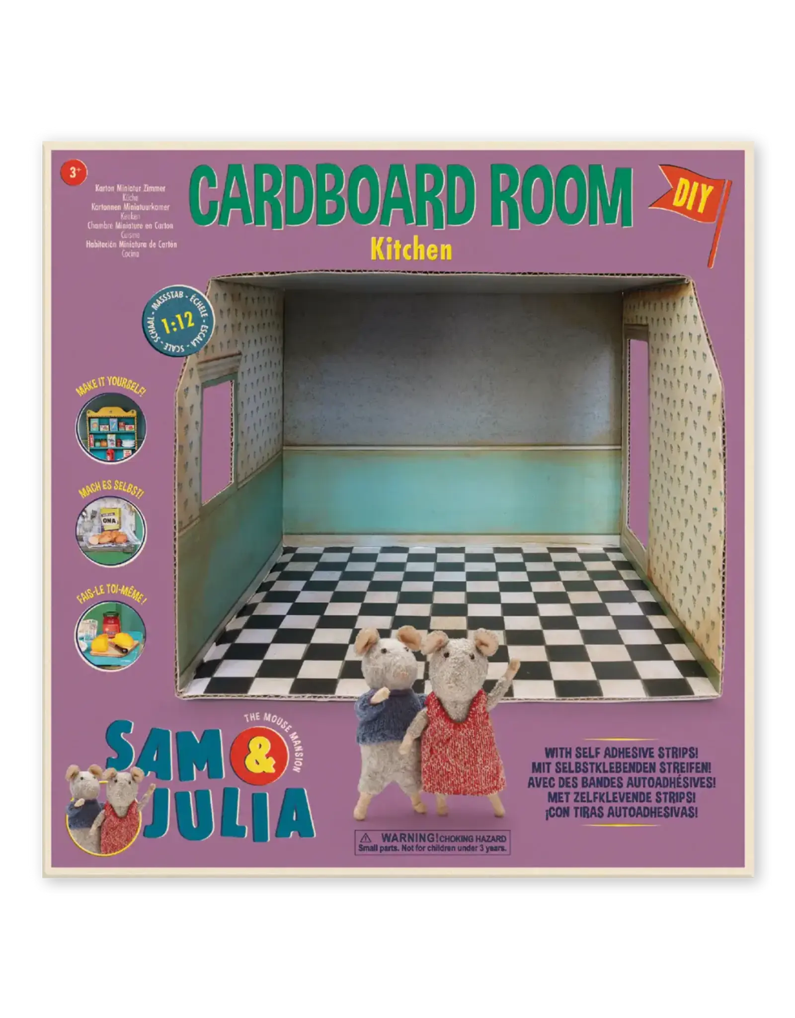 The Mouse Mansion Cuisine maison de souris en carton 1:12 à assembler – pièce miniature décorée (26 cm)