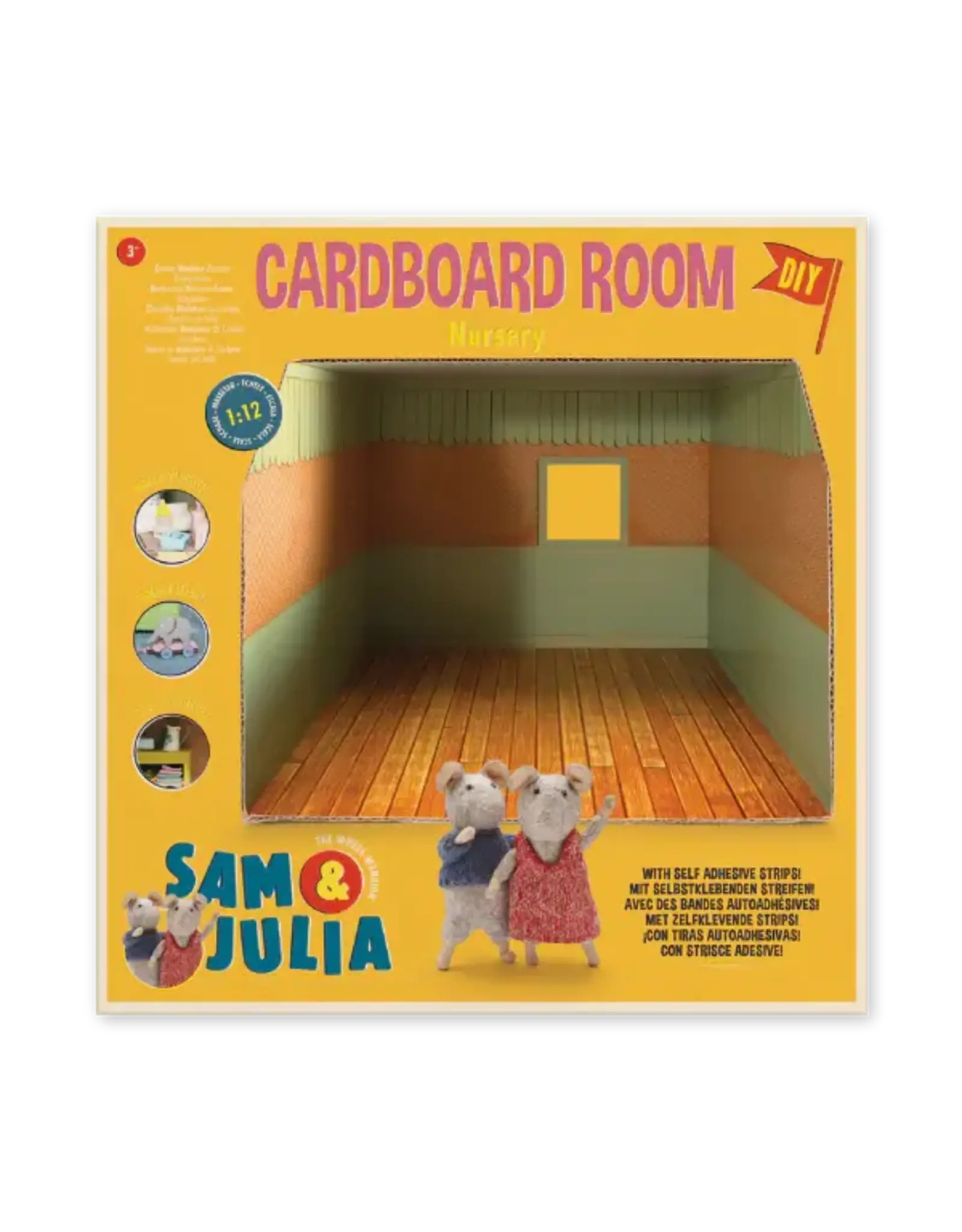 The Mouse Mansion Chambre bébé maison de souris en carton 1:12 à assembler – pièce miniature décorée (26 cm)