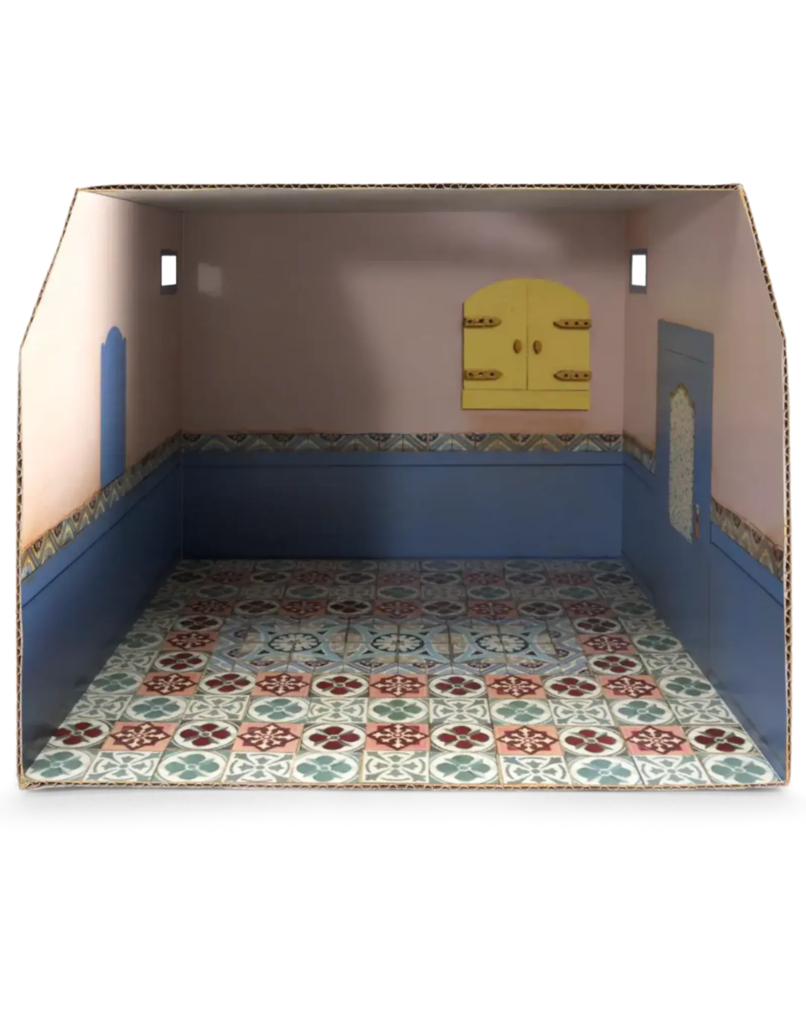 The Mouse Mansion Salle de bain maison de souris en carton 1:12 à assembler – pièce miniature décorée (26 cm)