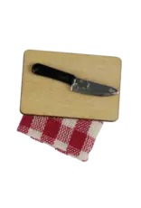 The Mouse Mansion Mini accessoires maison de souris 1:12 – set pain miniature avec planche, couteau et torchon