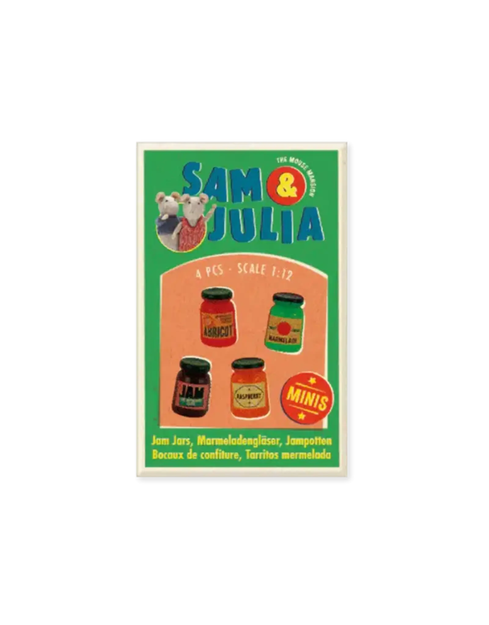 The Mouse Mansion Miniatures - Pots de confiture (4) pour maison de poupée (échelle 1:12)