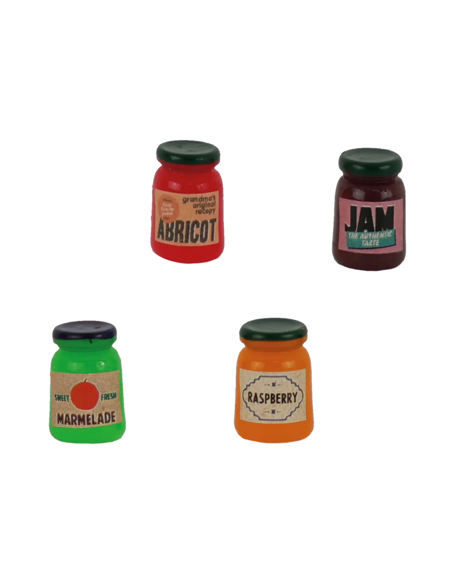 The Mouse Mansion Miniatures - Pots de confiture (4) pour maison de poupée (échelle 1:12)