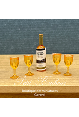 Bouteille de vin et 4 verres