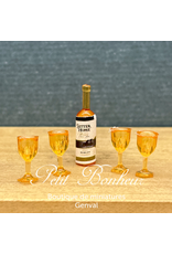 Bouteille de vin et 4 verres