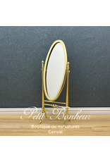 Miroir oval sur pieds doré