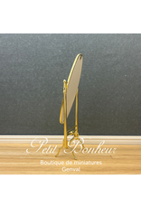 Miroir oval sur pieds doré