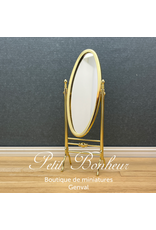 Miroir oval sur pieds doré