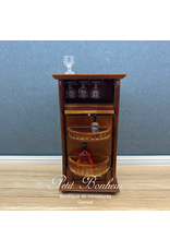 Bar pivotant Louis Philippe noyer (1/12) (miniatures non comprises)
