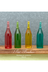 4 bouteilles miniatures colorées