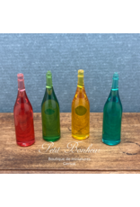 4 bouteilles miniatures colorées