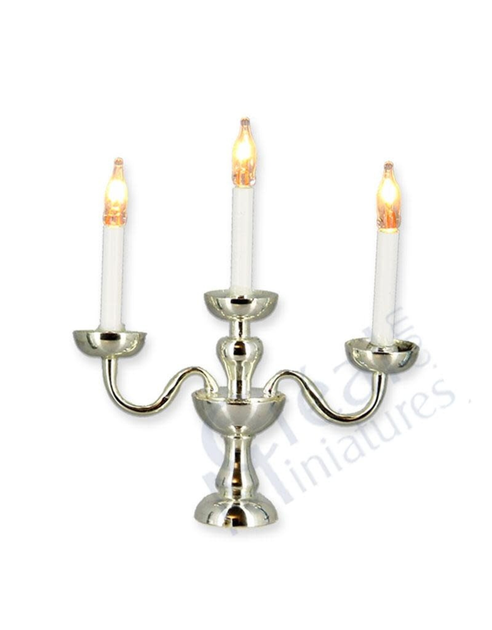 Chandelier argenté 3 branches miniature 1:12