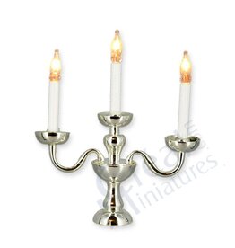 Chandelier argenté 3 branches miniature 1:12