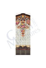 Carrelage mural fresque fleurie  27x13cm