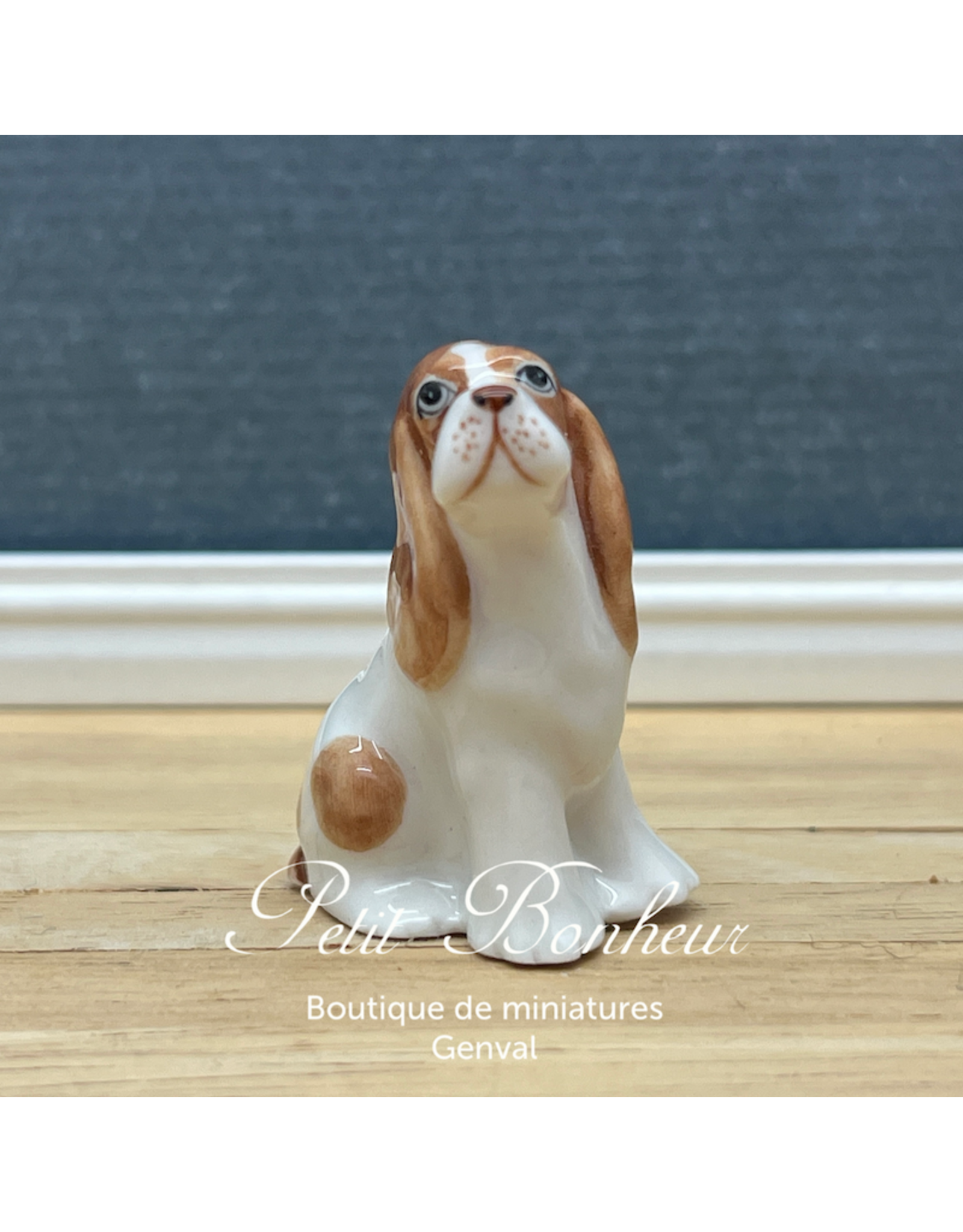 Klima Cocker Spaniel Blanc et roux (Klima miniature porcelaine)