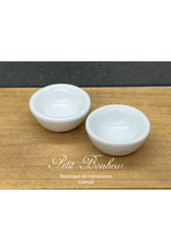 Bols blancs (2) miniatures 1:12