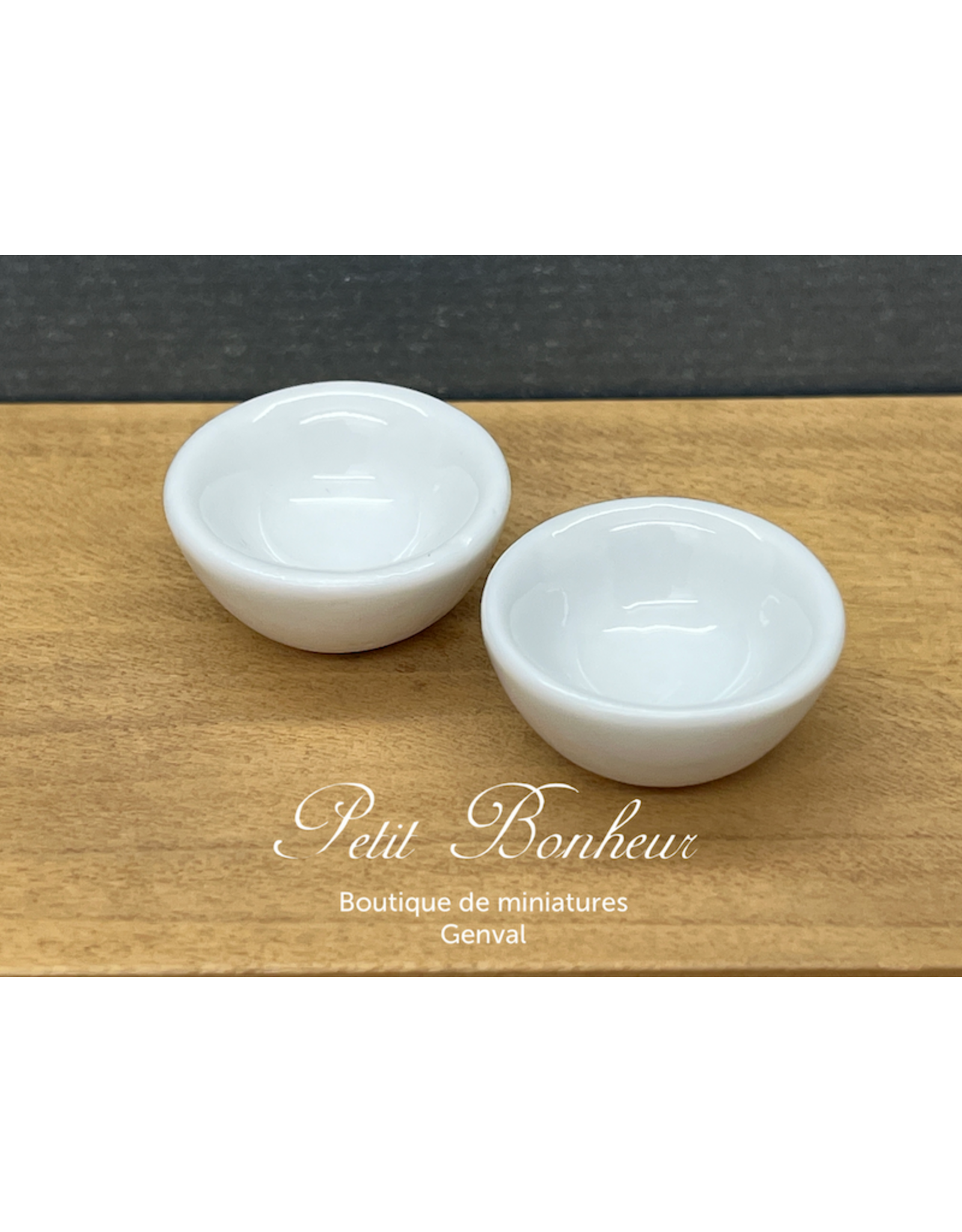 Bols blancs (2) miniatures 1:12