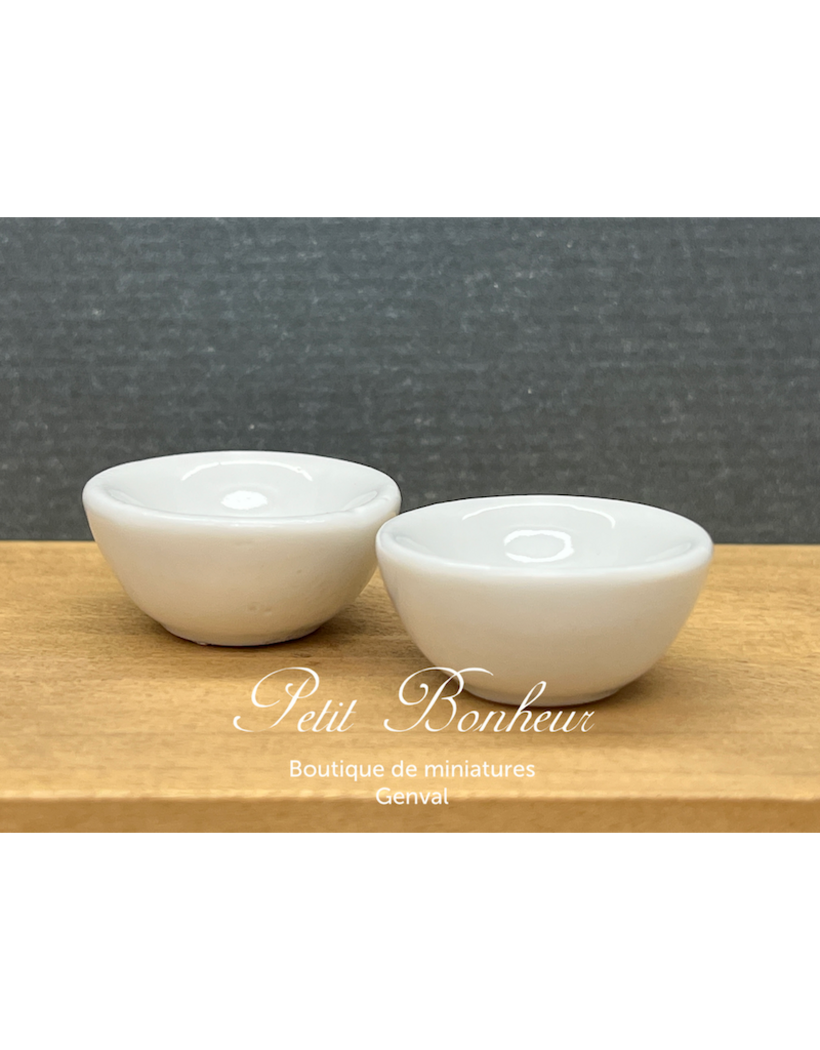 Bols blancs (2) miniatures 1:12