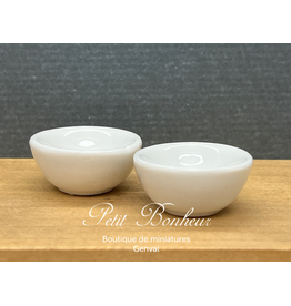Bols blancs (2) miniatures 1:12