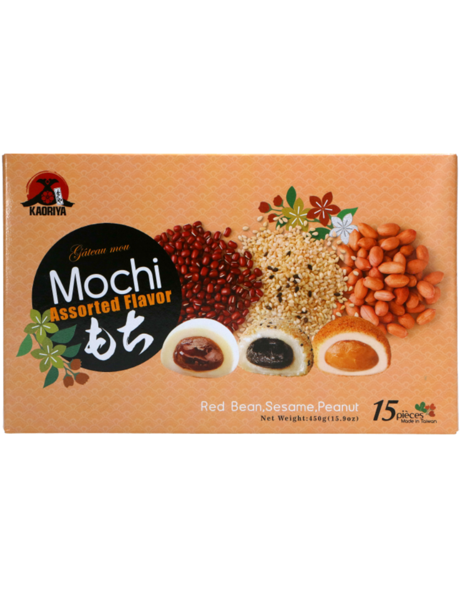 Assorted Flavor Mochi (Red Bean, Sesame, Peanut)- 450g - Kaoriya