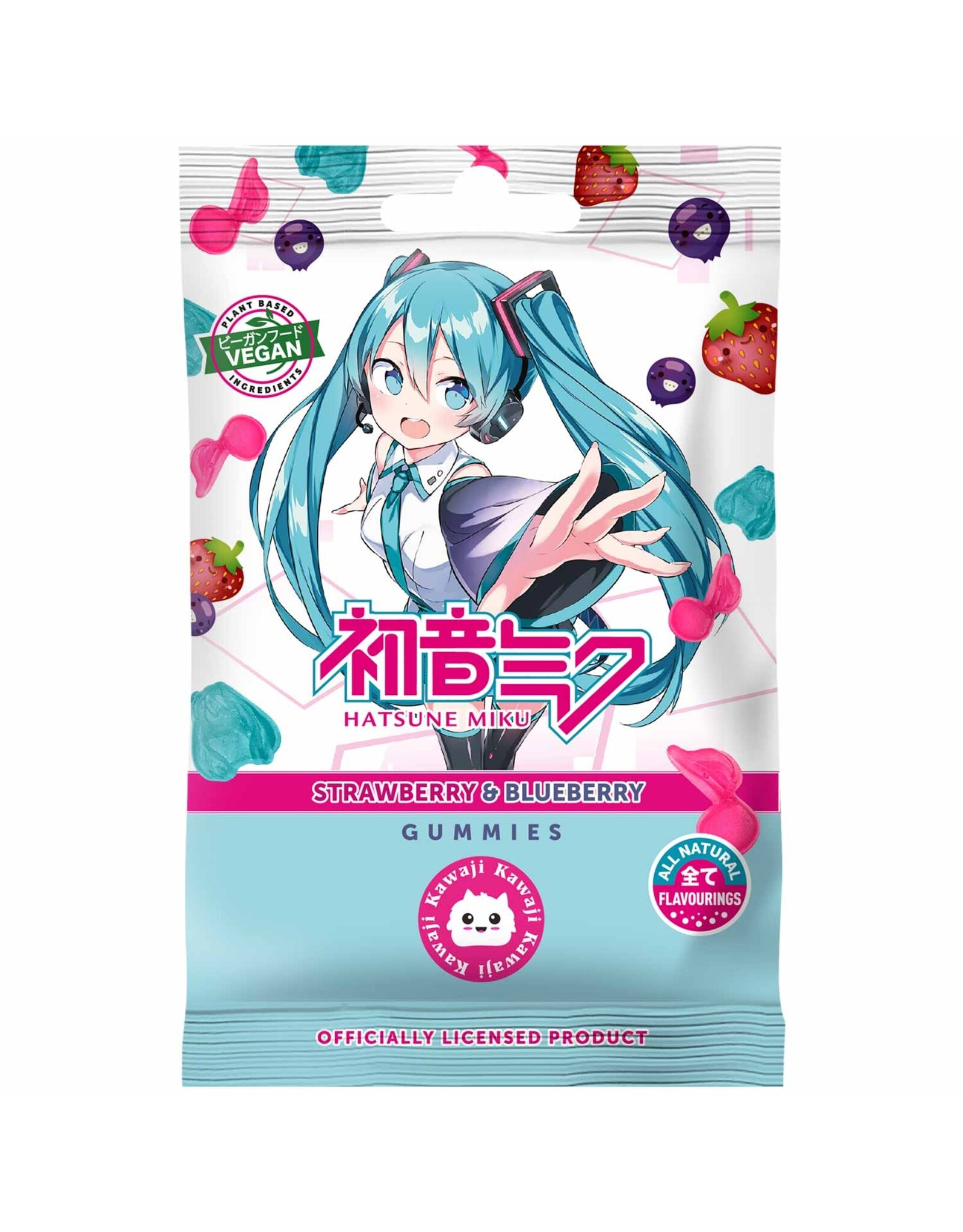 Hatsune Miku Gummies - Strawberry & Blueberry Flavor - Vegan - 50g