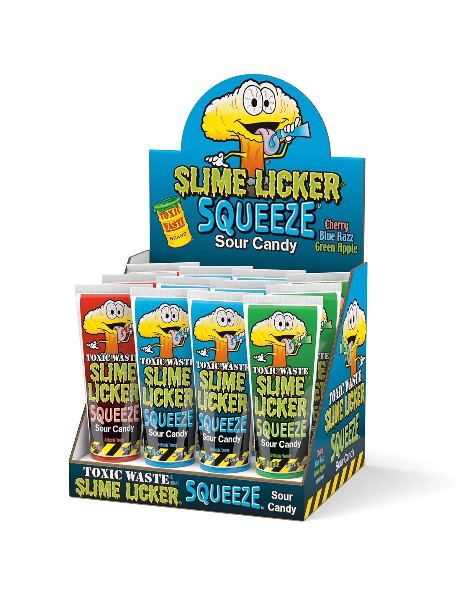Toxic Waste - Slime Licker Sour Squeeze Candy - 70g (Blue Razz, Cherry & Apple Flavor)