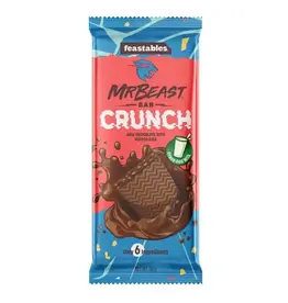 Mr Beast Feastables Chocolate Bar -  Crunch Milk Chocolate With Puffed Rice - 60g