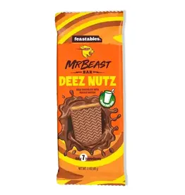 Mr Beast Feastables Chocolate Bar -  Deez Nuts Milk Chocolate With Peanut Butter - 60g