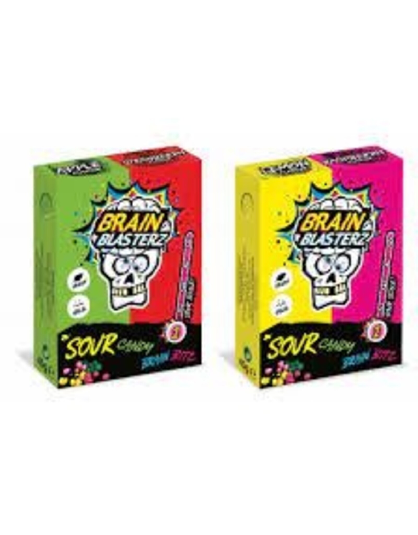 Brain Blasterz - Brain Bitz Sour Candy (Apple/Strawberry or Lemon/Raspberry flavour) - 45g